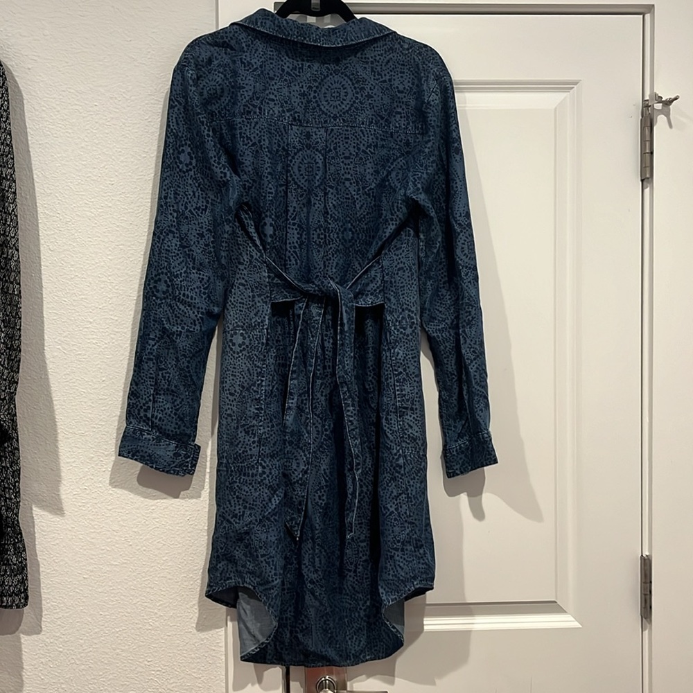 Anthropologie cloth and stone printed chambray dress - Picture 4 of 4